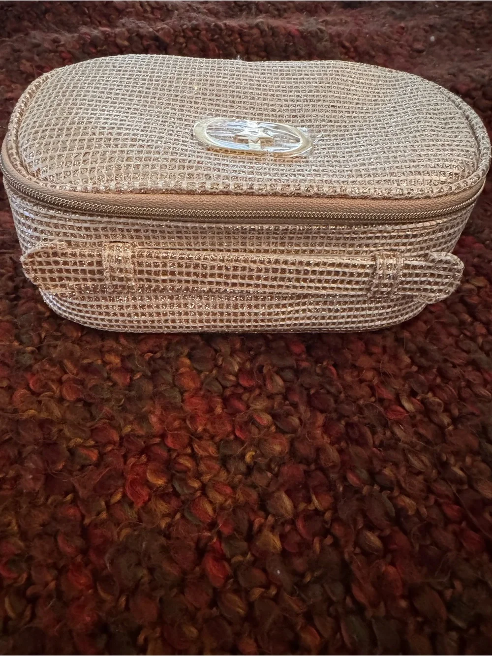 NEW CHRISTIAN DIOR LIMITED EDITION GOLD WOVEN SPARKLY POUCH